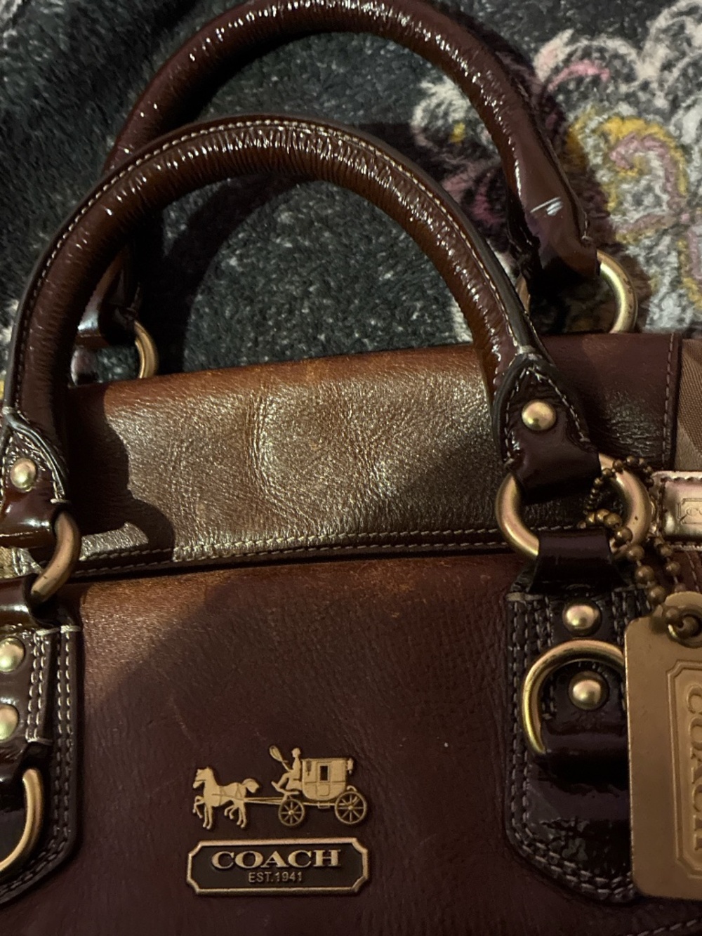 Coach vintage clutch purse with handles